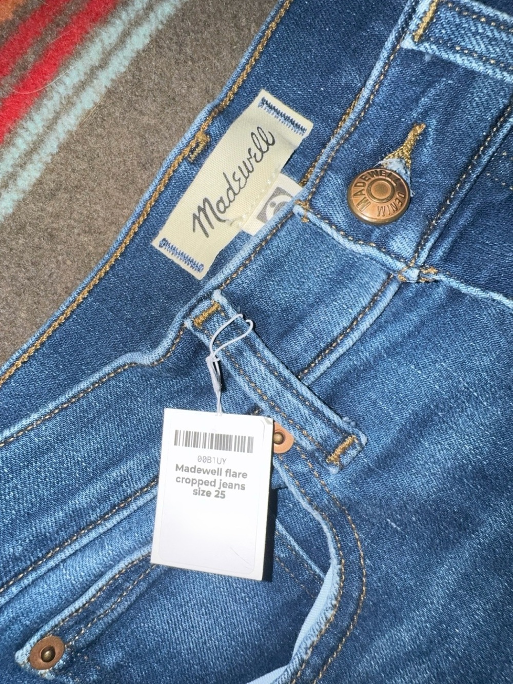 Madewell Medium Blue Flare Cropped Jeans